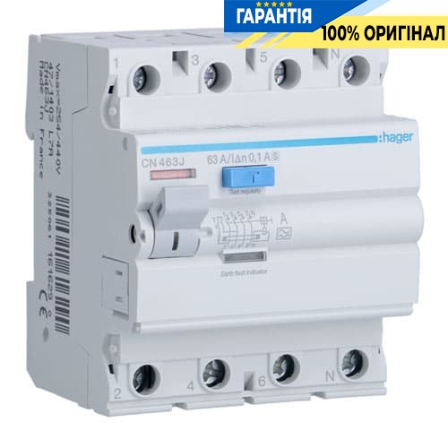 Дифреле Hager 4P 63A 100mA A S CN463J