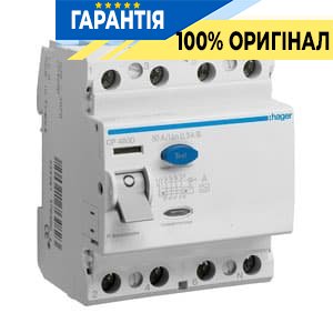 Дифреле Hager CP484D 4P 100A 300mA A S