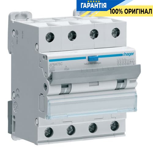 Дифавтомат Hager AFM475C 4P 6kA C-25A 300mA A