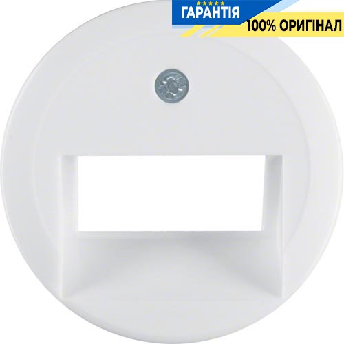 Накладка для розетки UAE/E-DAT, пол. белая, «1930» «GLASSERIE» «PALAZZO» Berker 1409