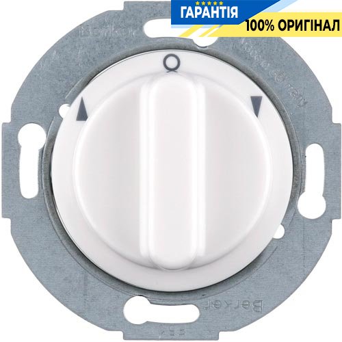 Вимикач поворотний для жалюзі, 2-пол., пол. біла, 10А/250В Berker «1930» «GLASSERIE» «PALAZZO» 3812