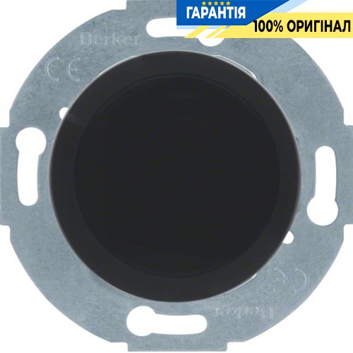 Заглушка з центр. панеллю з цоколем, чорна, Berker «1930» «GLASSERIE» «PALAZZO» 67100921