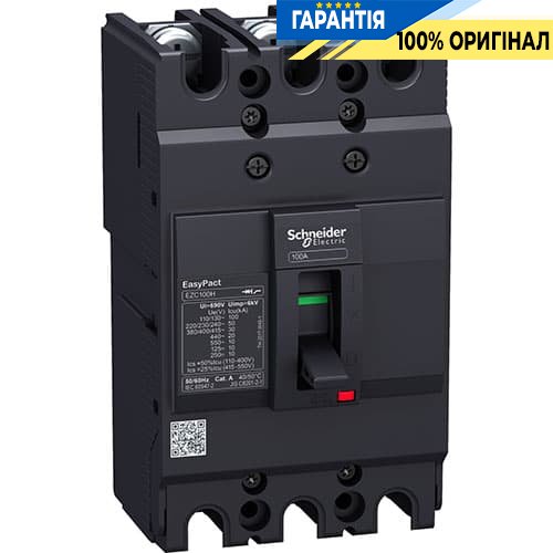 Автоматический выключатель EasyPact 3-п 80А 15kA 400V 3P/3T Schneider Electric EZC100N3080