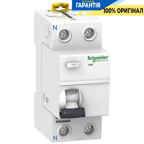 Дифреле (УЗО) однофазное «Schneider Electric iID K» 2p 25 Aмер 30мА тип-AC A9R50225