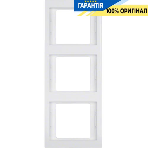 Рамка 3-а, полярно-біла, вертикальна, K.1, Berker 13337009