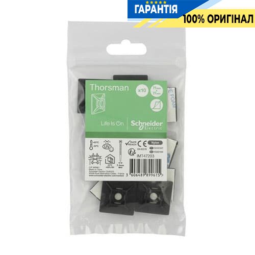 Самоклейка основа 3.6 мм чорний (10 шт.) 19х19 мм /5.8 Schneider Electric IMT47201