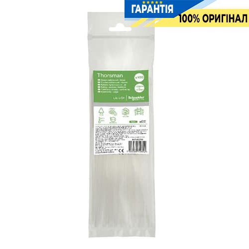 Хомут кабельний Thorsman 200х2.5 білий (100шт) Schneider Electric IMT46259