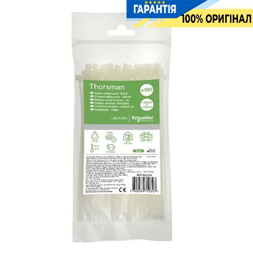 Хомут кабельный Thorsman 150х3.6 белый (100шт) Schneider Electric IMT46254