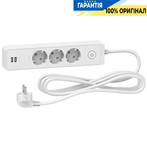 Подовжувач Unica Extend Schneider Electric ST943U3W на 3 розетки з З/К + 2 * USB-розетки, 3м, білий
