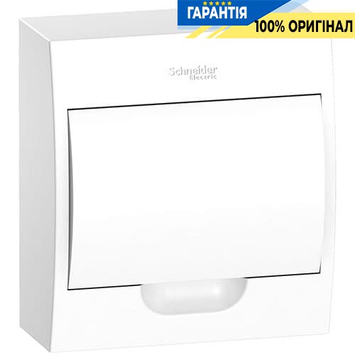 Щит пластиковий навісний 1 ряд по 8 мод. Easy9 "Білі дверцята" Schneider Electric EZ9E108P2S