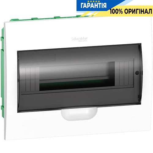 Щит пластиковий вбудовуваний 1 ряд по 12 мод. Easy9 "Димчасті дверцята" Schneider Electric EZ9E112S2F