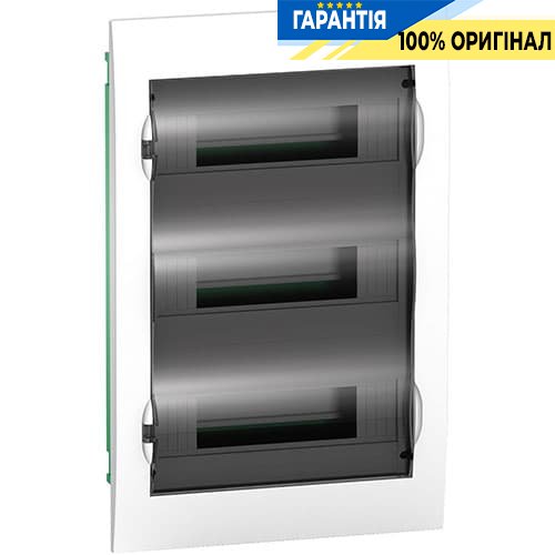 Щит пластиковий вбудовуваний 3 ряди по 12 мод. Easy9 "Димчасті дверцята" Schneider Electric EZ9E312S2F