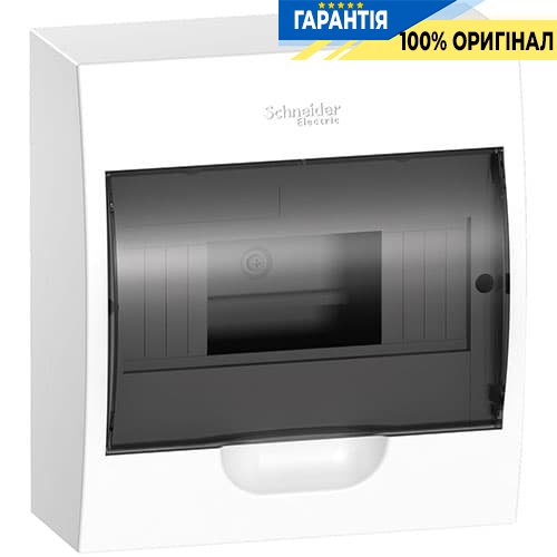 Щит пластиковий навісний 1 ряд по 8 мод. Easy9 "Димчасті дверцята" Schneider Electric EZ9E108S2S