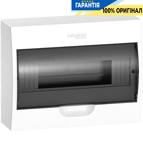 Щит пластиковий навісний 1 ряд по 12 мод. Easy9 "Димчасті дверцята" Schneider Electric EZ9E112S2S