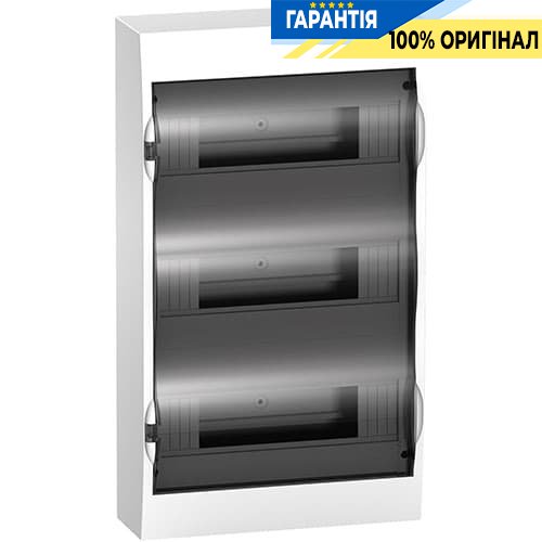 Щит пластиковий навісний 3 ряди по 12 мод. Easy9 "Димчасті дверцята" Schneider Electric EZ9E312S2S