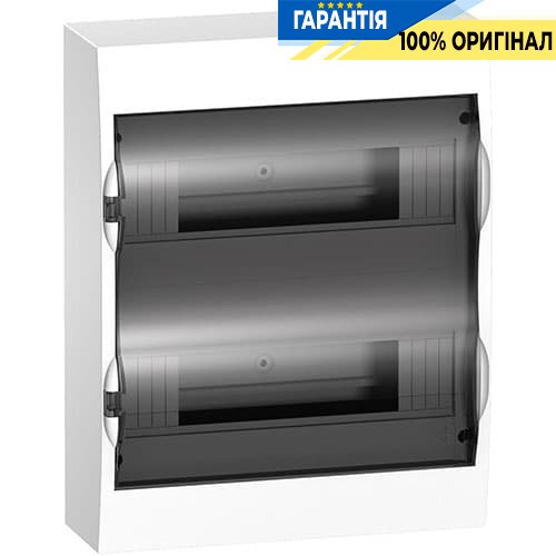 Щит пластиковий навісний 2 ряди по 12 мод. Easy9 "Димчасті двері" Schneider Electric EZ9E212S2S