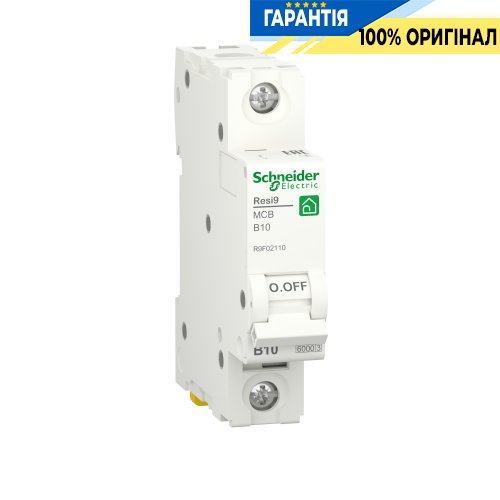 Автоматичний вимикач Schneider Electric Resi9 1P, 10A, B, 6kA R9F02110