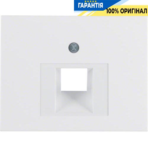 Накладка для розетки UAE/E-DAT, 1-местная, полярно-белая, K.1, Berker 14077009