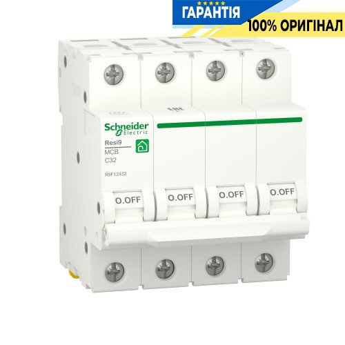 Автоматический выключатель Schneider Electric Resi9 4P, 32 A, C, 6kA R9F12432