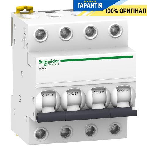 Автоматичний вимикач Schneider Electric Acti9 iK60 4P 50A B SE A9K23450