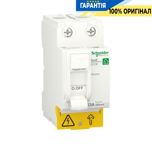 Выключатель дифференциального тока Schneider Electric Resi9 2P, 63A/0,3 AC R9R54263