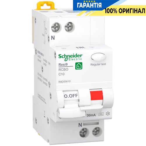 Дифавтомат Schneider Electric Resi9, 1P+N 10А/0,03/A R9D55610