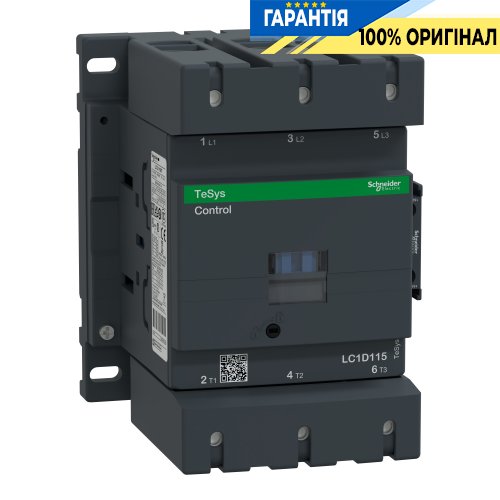 Контактор Schneider Electric Tesys 3-п. 115A 55kW НО+НЗ 24V AC LC1D115B7 гвинтовий затискач