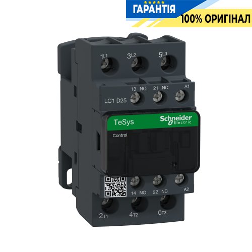 Контактор Schneider Electric Tesys 3-п. 25A НО+НЗ 24V AC  LC1D25B7 винтовой зажим