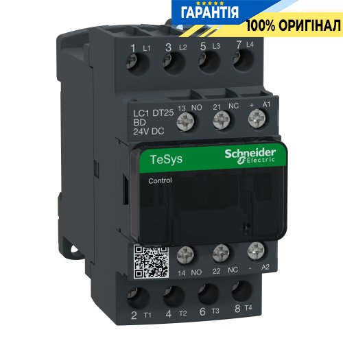 Контактор Schneider Electric Tesys 3-п. 25А НО+НЗ 24V DC  LC1DT25BD винтовой зажим