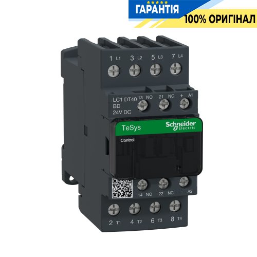 Контактор Schneider Electric Tesys 3-п. 40А НО+НЗ 24V DC LC1DT40BD гвинтовий затискач