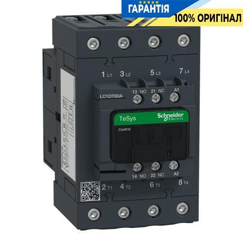 Контактор Schneider Electric Tesys 3-п. 60A НО+НЗ 24V AC LC1DT60AB7 гвинтовий затискач