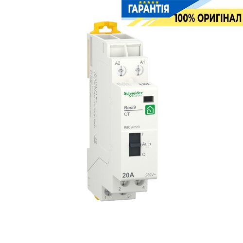 Контактор Schneider Electric Resi9 20 A, 1P+N, 2NO ~230В/50Гц R9C20220