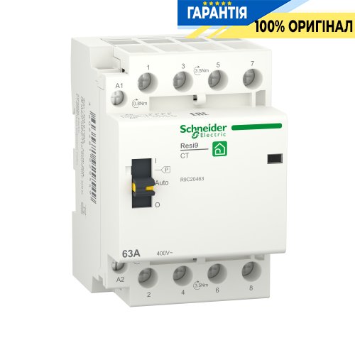 Контактор Schneider Electric Resi9 63 A, 3P+N, 4NO ~230В/50Гц R9C20463