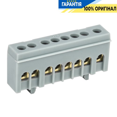 Шина IEK L фаза в корпусному ізоляторі на DIN-рейку ШНІ-6х9-8-К-Ср (YNN10-69-8KD-K02)