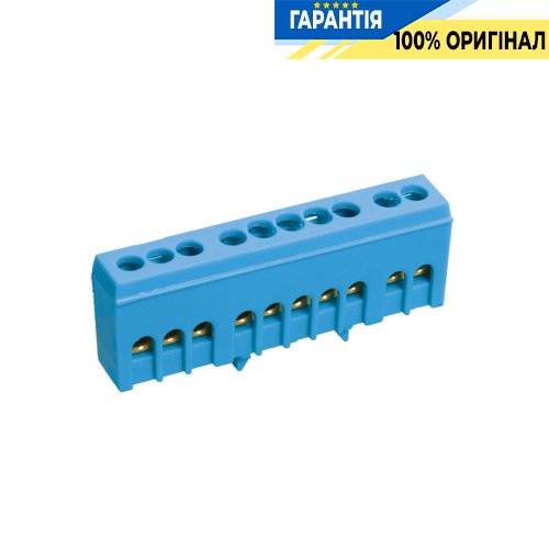 Шина IEK N ноль в корпусном изоляторе на DIN-рейку ШНИ-6х9-10-К-C, (YNN10-69-10KD-K07)