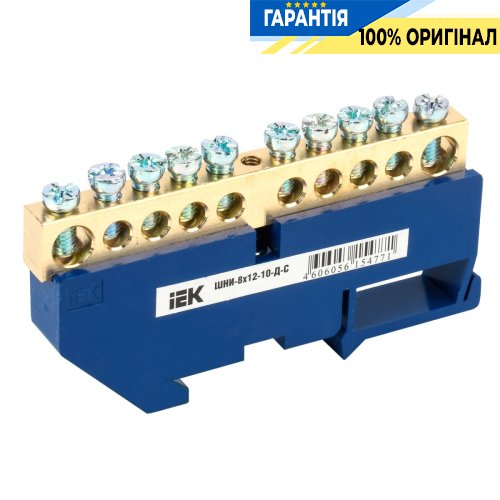 Шина IEK N ноль на DIN-изоляторе ШНИ-8х12-10-Д-C, (YNN10-812-10D-K07)