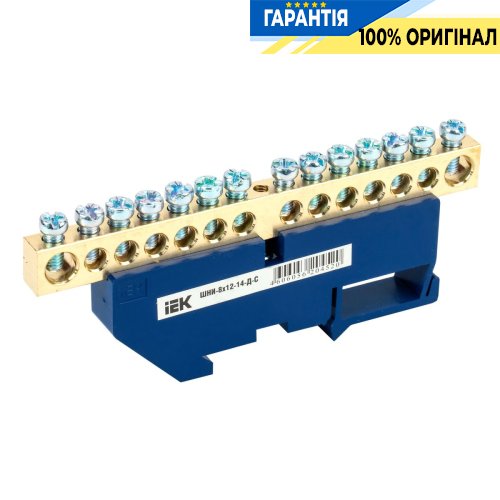 Шина IEK N ноль на DIN-изоляторе ШНИ-8х12-14-Д-C, (YNN10-812-14D-K07)