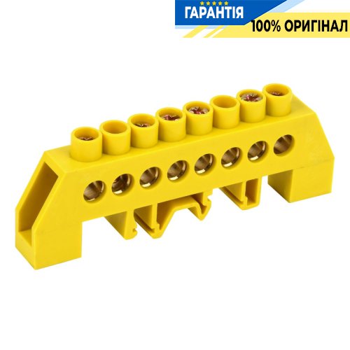 Шина IEK PE земля в комб DIN-ізолятор тип Стійка ШНІ-8х12-8-КС-Ж, (YNN10-812-8DP-K05)