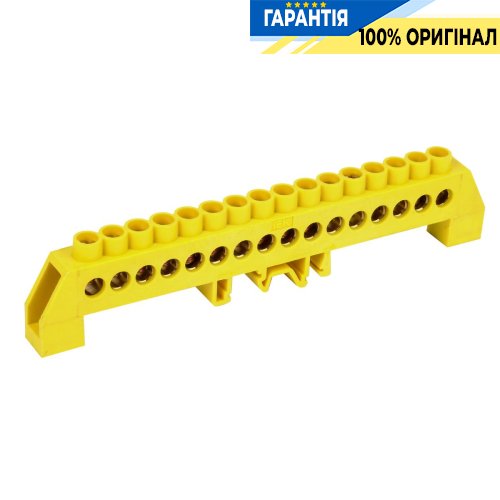 Шина IEK PE земля в комб DIN-ізолятор тип Стійка ШНІ-8х12-16-КС-Ж, (YNN10-812-16DP-K05)