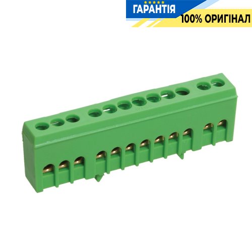 Шина IEK PE земля в корпусному ізоляторі на DIN-рейку ШНІ-6х9-12-К-З (YNN10-69-12KD-K06)