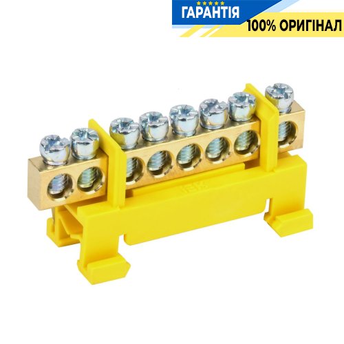 Шина IEK PE земля на DIN-ізолятор тип Стійка ШНІ-6х9-8-С-Ж, (YNN10-69-8P-K05)