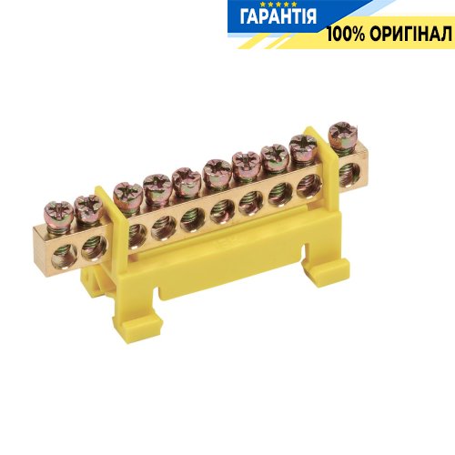 Шина IEK PE земля на DIN-изоляторе тип Стойка ШНИ-6х9-10-С-Ж, (YNN10-69-10P-K05)