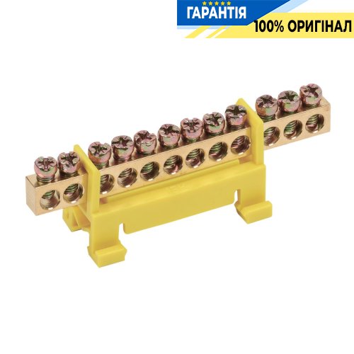 Шина IEK PE земля на DIN-изоляторе тип Стойка ШНИ-6х9-12-С-Ж, (YNN10-69-12P-K05)