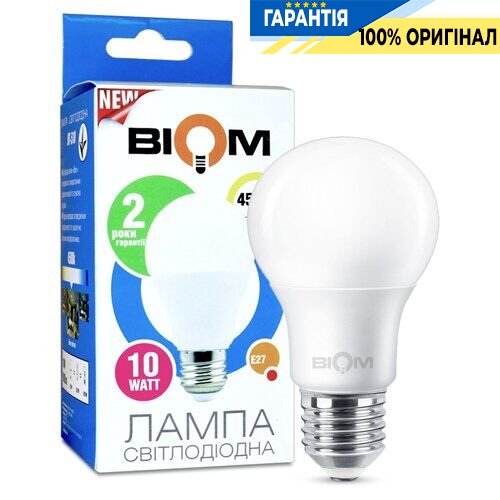 LED-лампа Biom BT-510 A60 10W E27 4500К матова (1430)