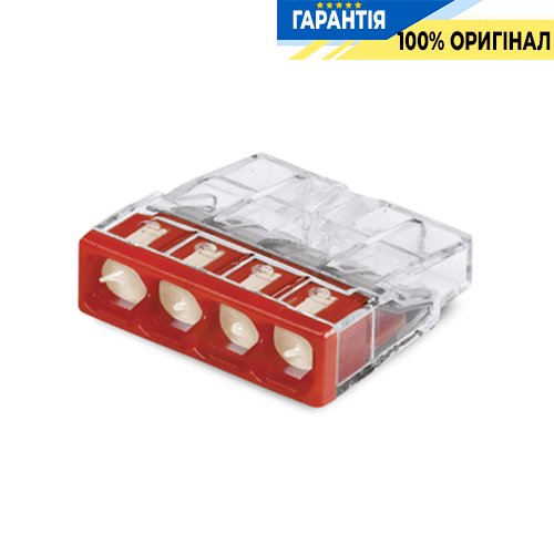 Клемник Wago 4 (монолітних) х 0,5-2,5 мм² (24А) Al+Сu 2273-244