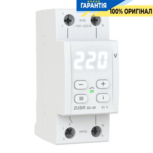 Реле напряжения ZUBR, артикул - D2-40 - 1-фазное, 40А