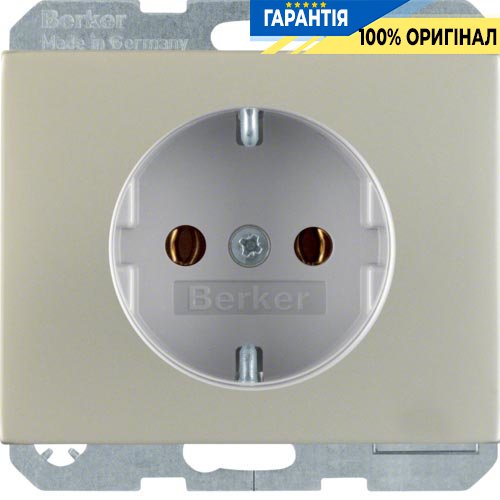 Розетка с з/к, нержавеющая сталь, 16А/250В K.5, Berker 47157004