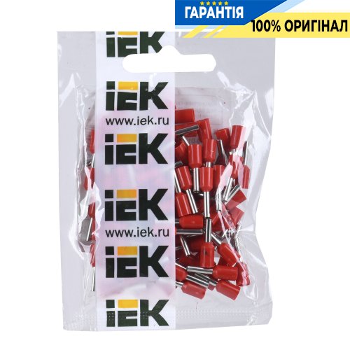 Наконечник-гильза IEK, артикул - UGN10-D15-03-08 Е1508 1,5 мм? с изолированным фланцем (100 шт/упак)