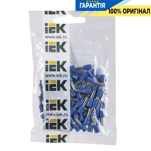 Накінечник-гільза IEK, артикул - UGN10-D25-04-08 Е2508 2,5 мм? із ізольованим фланцем (100 шт/упак)