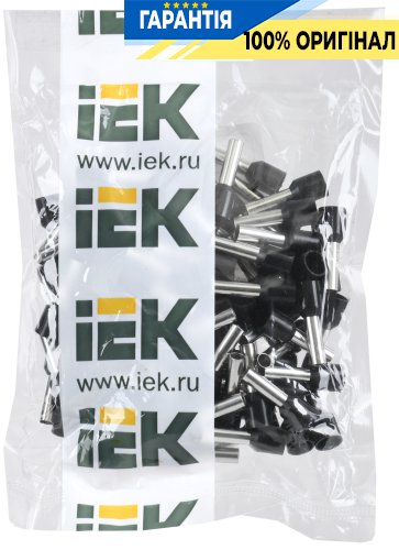 Накінечник-гільза IEK, артикул - UGN10-006-06-12 Е6012 6 мм? із ізольованим фланцем (100 шт/упак)